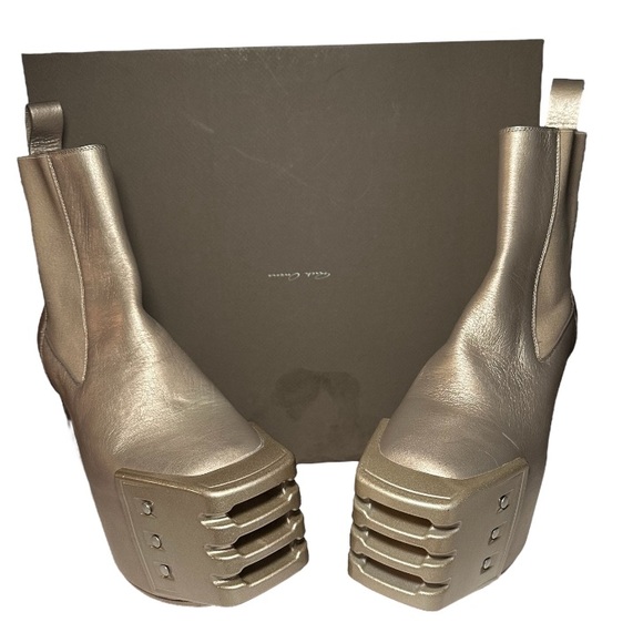 Rick Owens Shoes - Rick Owens Metallic Ankle Boots